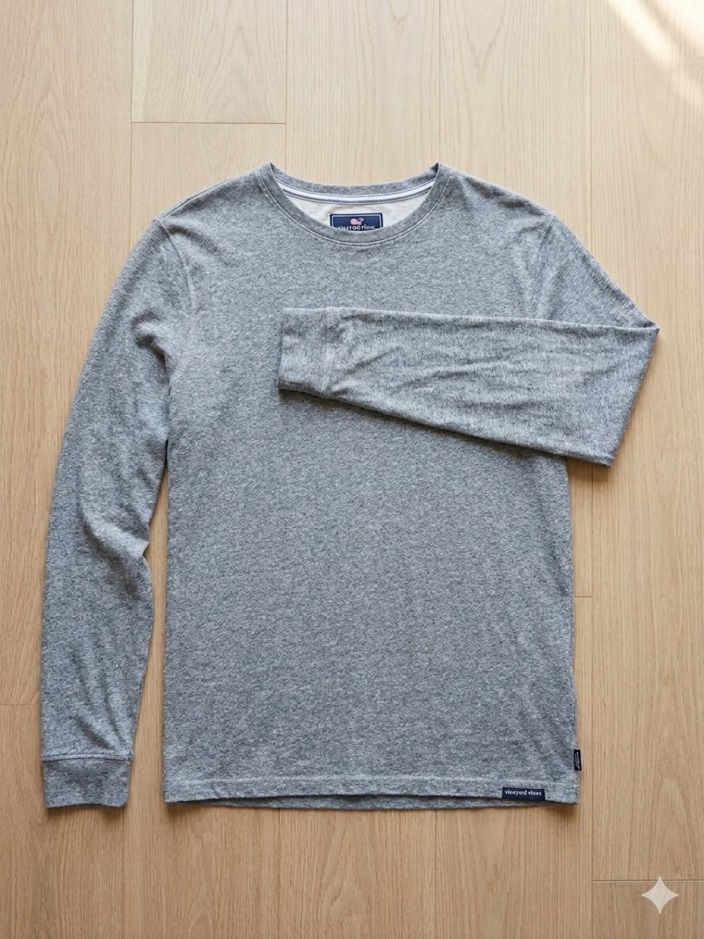 Vineyard Vines Mens Grey Long Sleeve Soft Crewneck Tee Top Size Large